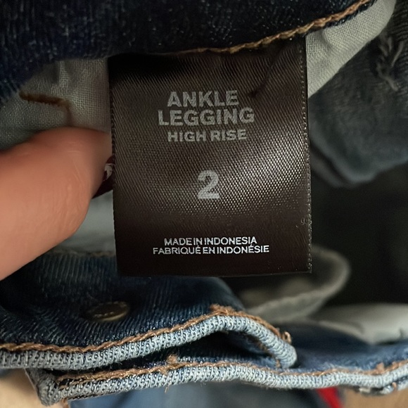 Express High Rise Ankle Jeggings with Red/Navy Stripe - Picture 6 of 10